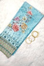 Shripali Blue Organza Digital Printed Heavy Embroidery Suit - Image 5