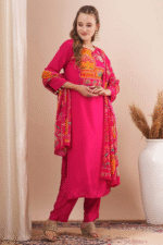 Shripali Pink Ethnic Motifs Bead and Stones Suit with Dupatta - Image 6