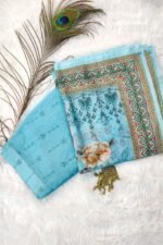 Shripali Blue Organza Digital Printed Heavy Embroidery Suit - Image 6