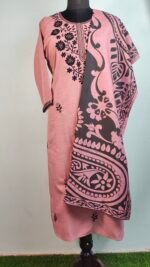 Shripali Pink Pure Khadi Cotton Kurta with Embroidery and Digital Print Cotton Dupatta - Image 7