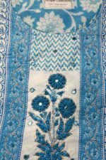 Shripali Blue Colour Pure Mulmul Cotton Suit Hand Embroidered with Digital Print Pure Cotton Dupatta - Image 7