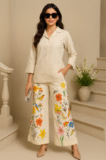 Shripali Pure Khadi Cotton Co Ord Set with Digital Print Bottom - Image 5