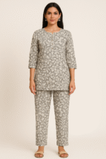 Shripali Grey Rayon Floral Printed Co Ord Set - Image 3