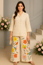 Shripali Pure Khadi Cotton Co Ord Set with Digital Print Bottom - Image 3