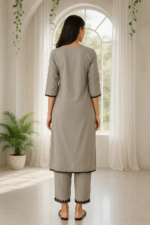 Shripali Grey Rayon Thread Work Suit - Image 5