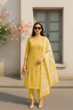 Shripali Cotton Silk Thread Work Suit with Pure Cotton Dupatta - Image 2