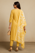 Shripali Cotton Silk Thread Work Suit with Pure Cotton Dupatta - Image 6