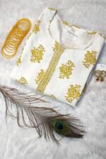 Shripali Pure Malmal Cotton Kurta Pant Set with Dupatta - Image 7