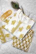 Shripali Pure Malmal Cotton Kurta Pant Set with Dupatta - Image 2