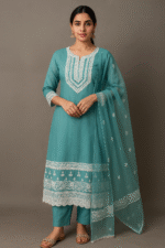 Shripali Heavy Organza  with Full Lace Work Kurta Pant Set with Dupatta - Image 4