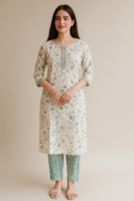 Shripali Pure Cotton Kurta Pant Set with Dupatta - Image 6