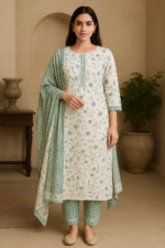 Shripali Pure Cotton Kurta Pant Set with Dupatta