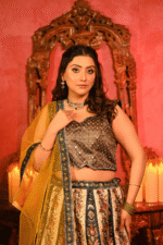 Shripali Midnight Gold Lehenga Set with Mirror Embellished Work - Image 4