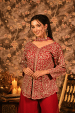 Shripali Designer Royal Empress Sharara With Heavy Mirror And Zari Work - Image 3