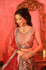 Shripali Rose Mirage Lehenga Set With Mirror Emblished Work - Image 4