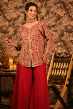 Shripali Designer Royal Empress Sharara With Heavy Mirror And Zari Work - Image 4