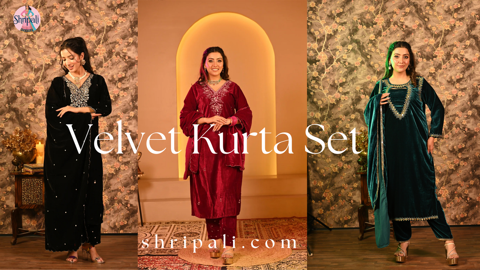 buy velvet kurta set online